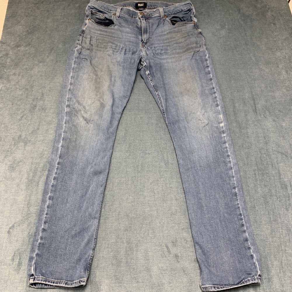 Paige Federal Jeans Mens 38 36x33.5 Blue Denim Cotton Stretch Classic Streetwear